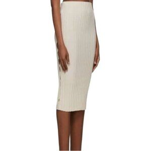 NEW Cotton Citizen Capri Cut-Out Knit Midi Pencil Skirt Oatmeal/Beige Size M‎